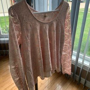 baby pink Lace long sleeve